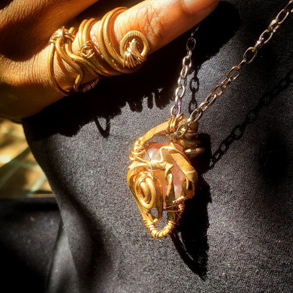 "Eye of the Agate" Necklace Copper Wrapped - Picture 4 of 4